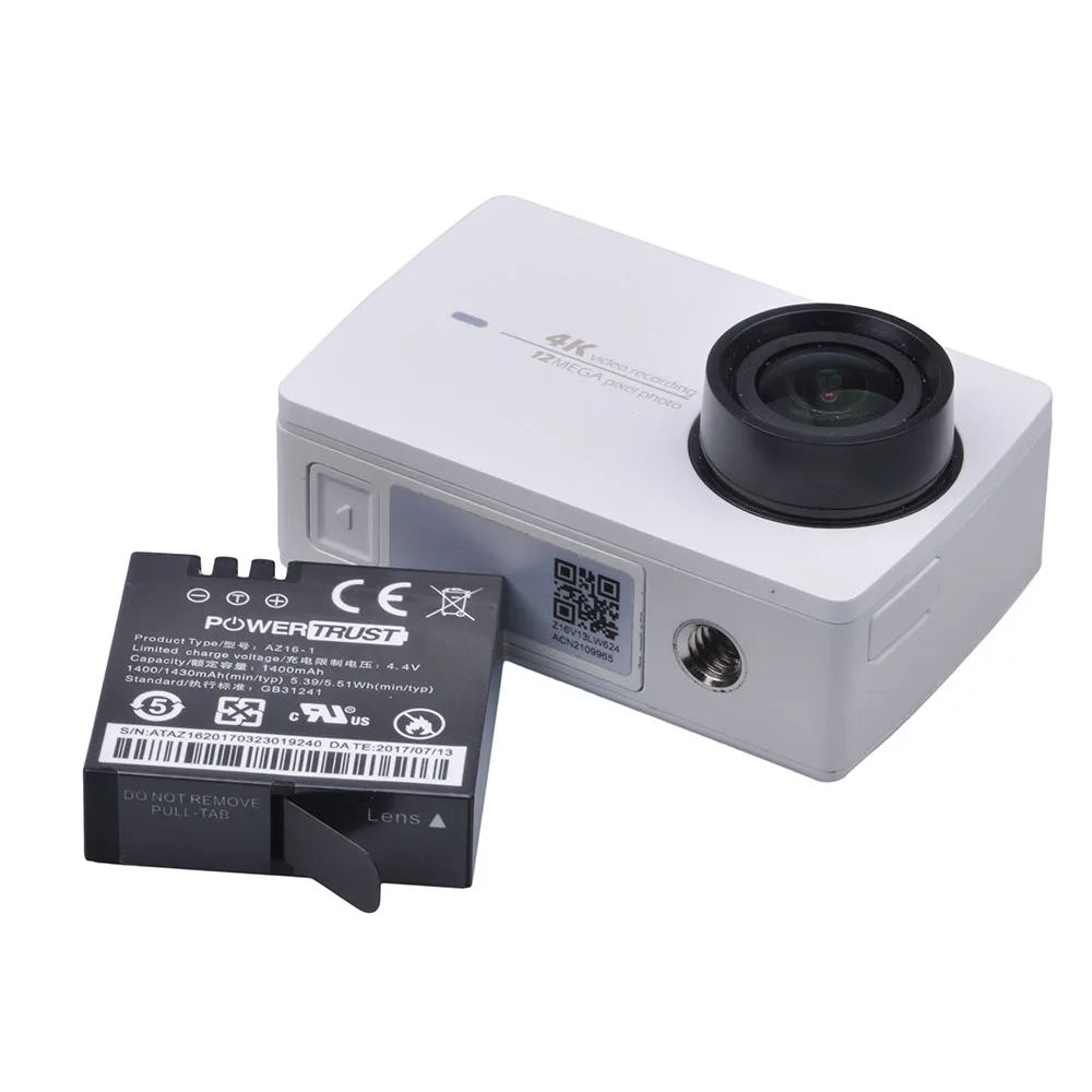 2 шт AZ16-1 1400mAh Сменный аккумулятор для Xiaomi Yi 4K II Аккумулятор для XiaoYi 2 4K экшн-камеры II Xiaomi Yi аксессуары