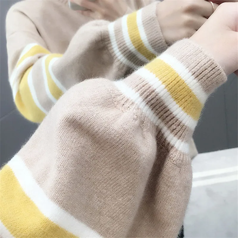Hot Winter Knitted Sweaters Women Pullover 2018 Autumn and New Korean Tops Sweater Printing Loose Knit X701 | Женская одежда