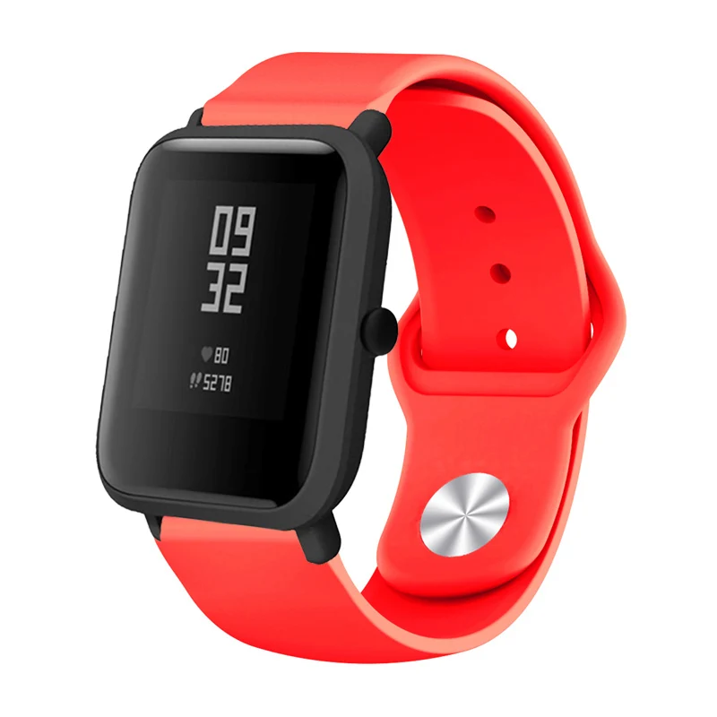 Laforuta 20 ММ Спортивный мягкий силиконовый ремешок для часов Xiaomi Amazfit ремешок Bip для Huami Amazfit Bip браслет быстросъемный браслет