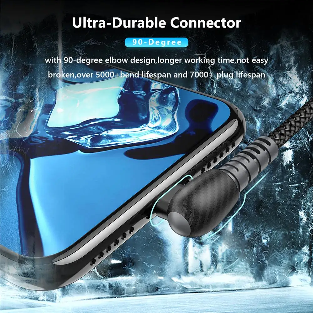 TIEGEM 90 градусов USB кабель для iPhone X XS MAX XR 8 7 6 5 6s 5S Plus SE Быстрая зарядка кабель для мобильного телефона зарядное устройство USB кабели для передачи данных