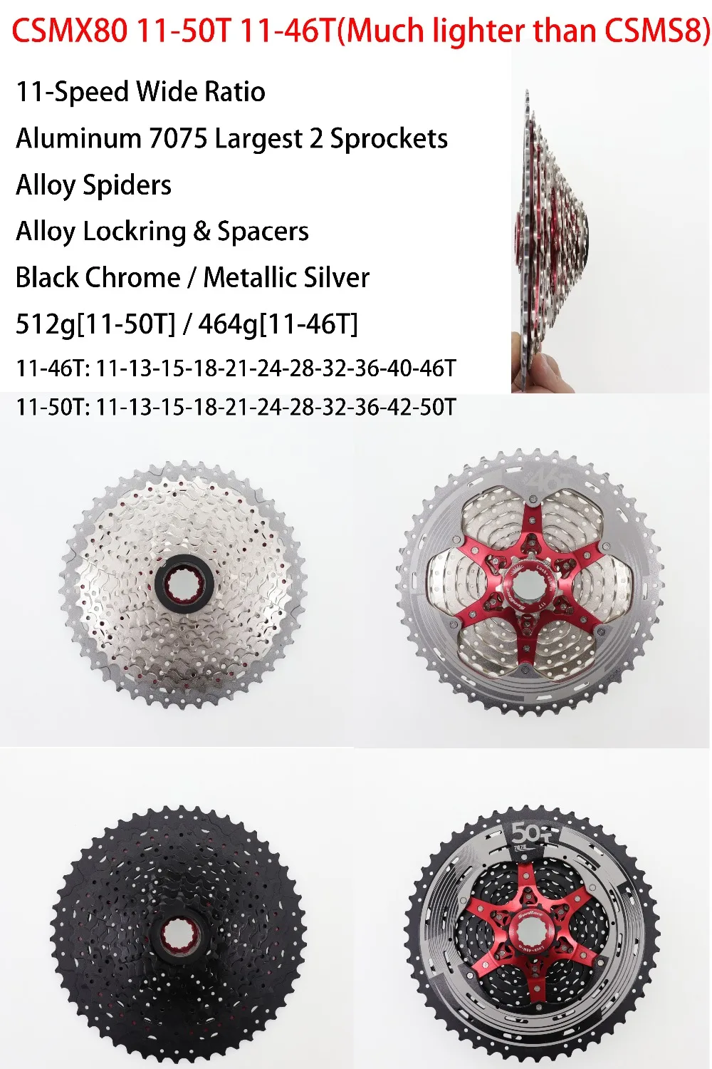 Sunracing 11 скоростей кассета 11-46T 11-50T Легкий MTB велосипед CSMX8 свободного хода маховик для Shimano M7000 M8000 M9000 X1