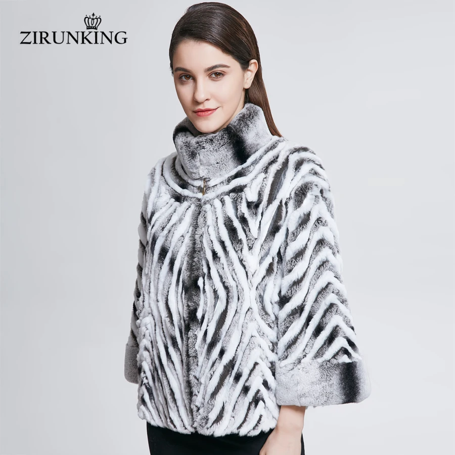 

ZIRUNKING куртка из натурального кроличьего меха Модные женские бриллиантовые узоры роскошный китайский цвет модная верхняя одежда ZC1802
