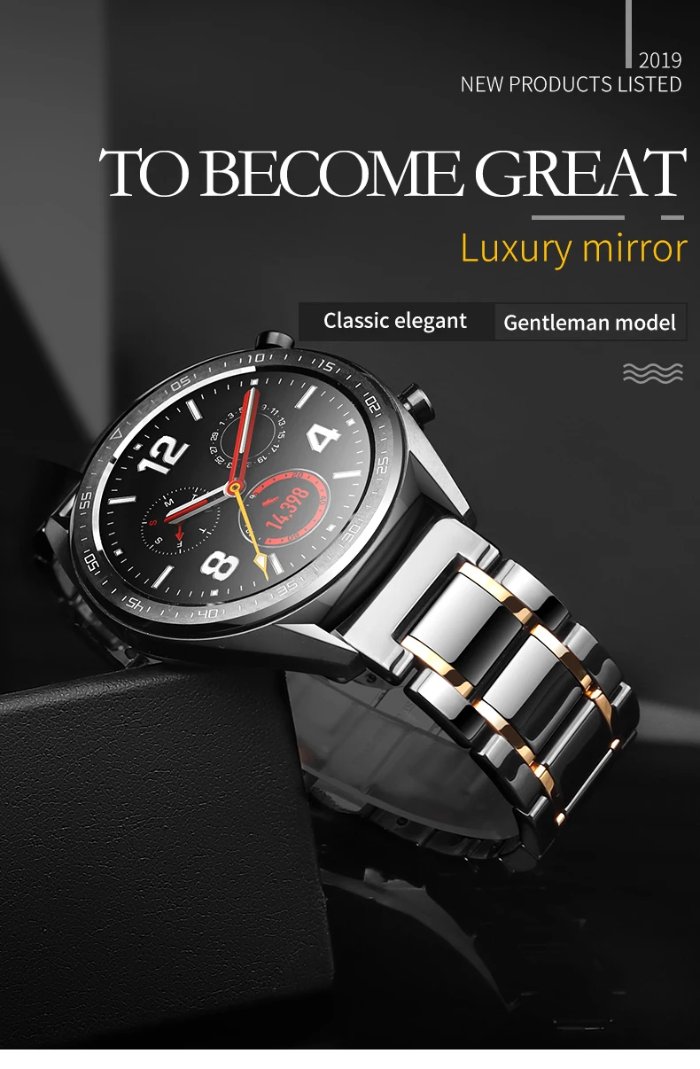 20 мм 22 мм керамический браслет для huawei watch 2/GT 2/honor watch magic для samsung gear S3 Frontier/классический сменный ремешок
