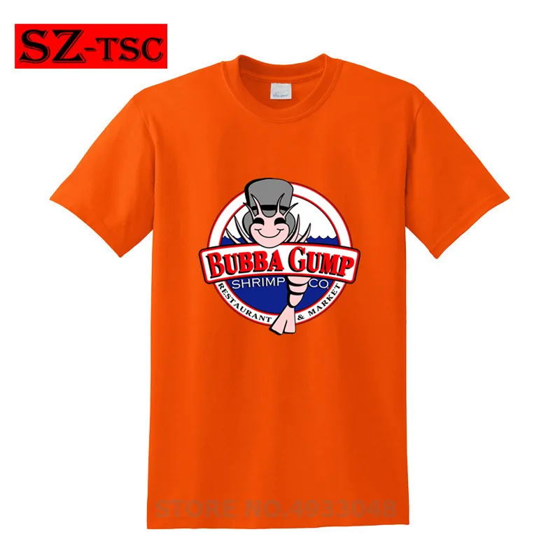 Новинка лета 2019 Высококачественная футболка Bubba Gump с изображением креветки