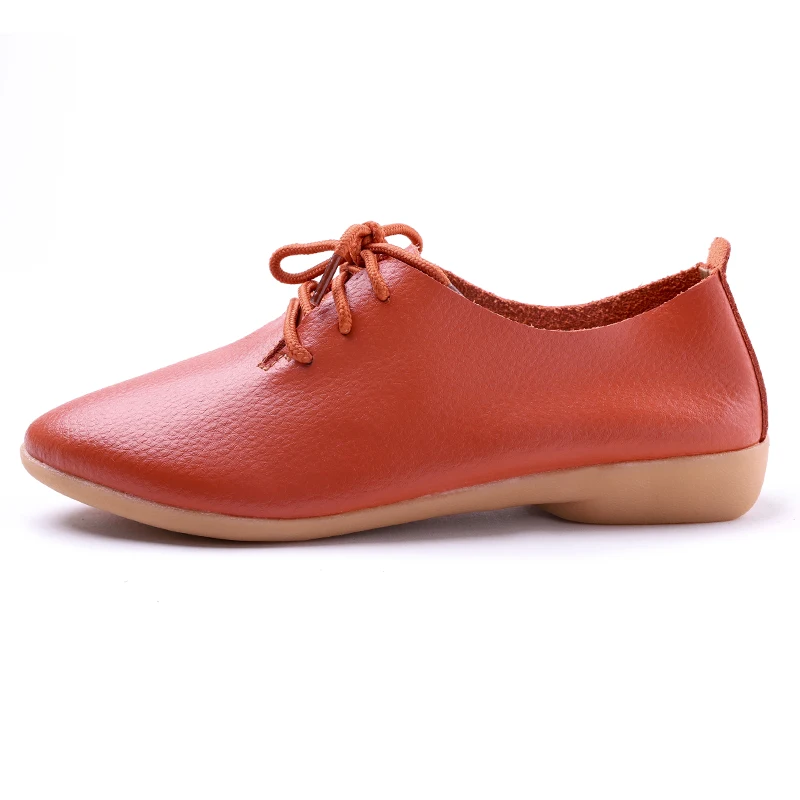 Туфли BeckyWalk женские из натуральной кожи на шнуровке повседневная обувь плоской