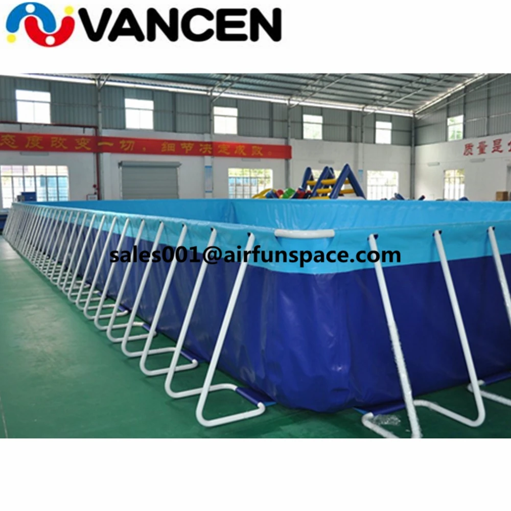 

Giant above ground inflatable swimming pool 20*10*1m metal pools china supplier inflatable frame pool for amusement water park