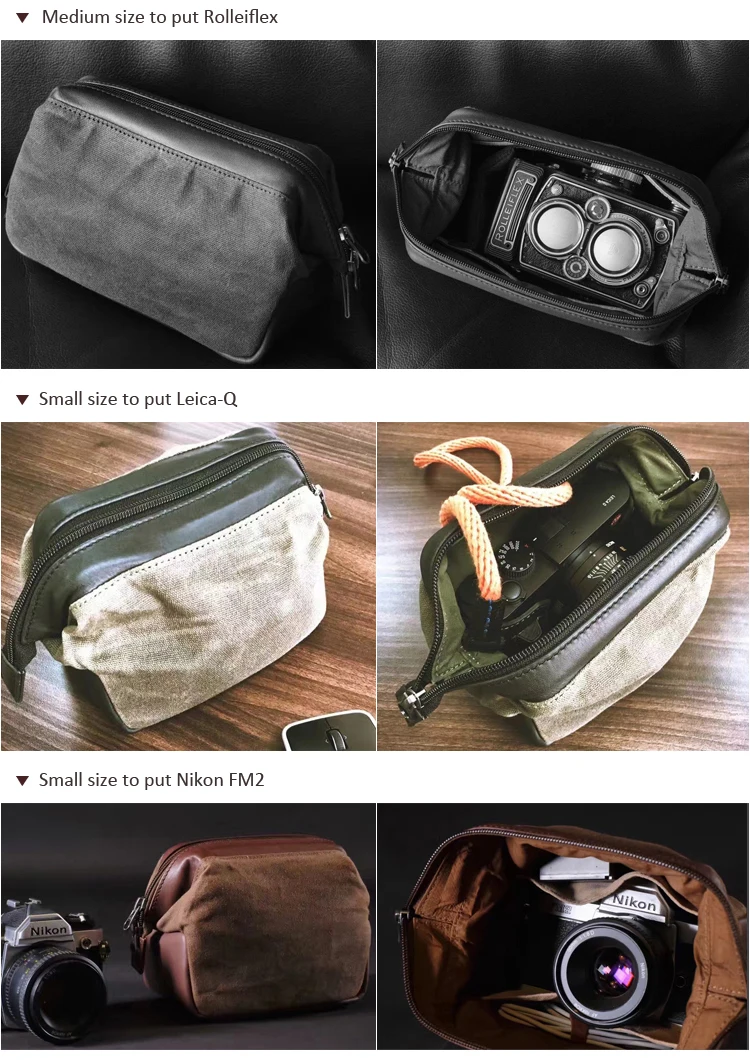 Сумка для камеры Roadfisher из натуральной кожи с карманом Fujiflim XA2 X-A3 X100V Leica M Sony A7 Nikon