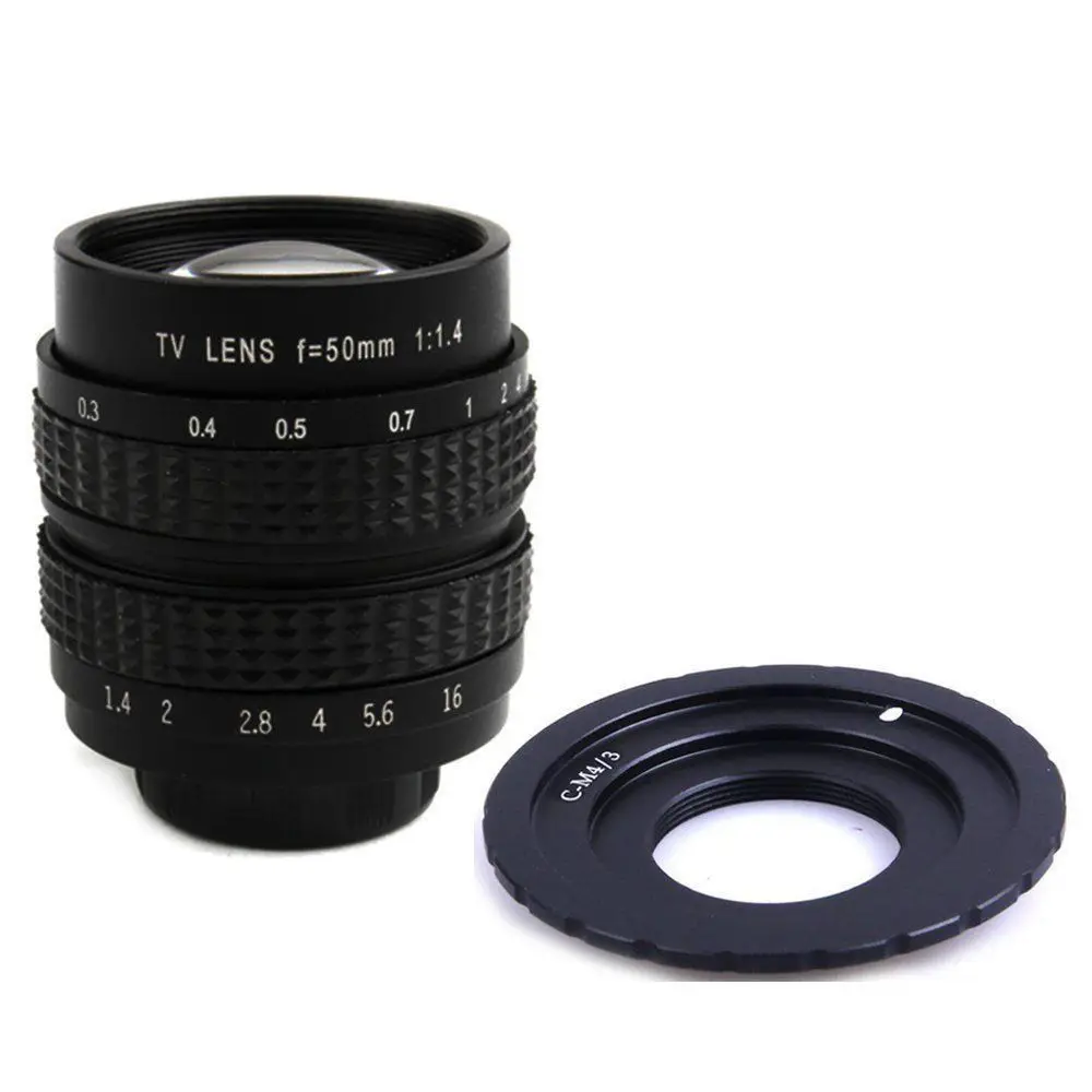 50 мм F1.4 объектив для видеонаблюдения C Mount Micro 4/3 m4/3 Olympus EPL5 EPM3 EPL7 OM D EP1 EP2 EP3 EP6 EPL6 EPL3 E M5