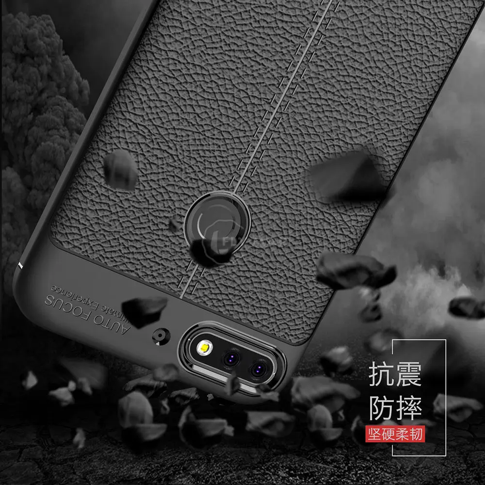 Soft Cover for Huawei Honor 7C Pro LND-L29 5.99 Litchi Leather Grained Silicon Phone Case C7 LND L29 |
