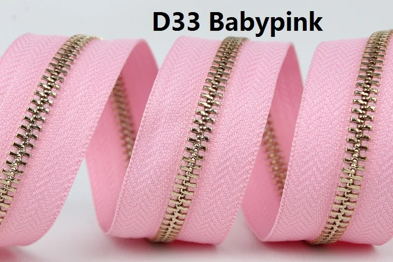 Высокое качество 5# Двойные ползунки открытый конец babypink ярко-розовый персик красный бордовый темно-хаки diy молния для сумок аксессуары - Цвет: D33 Babypink