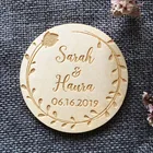 Деревянный магнит на свадьбу для сохранения даты, персонализированный уникальный магнит на холодильник для сохранения даты, свадебного приглашения в рустикальном стиле