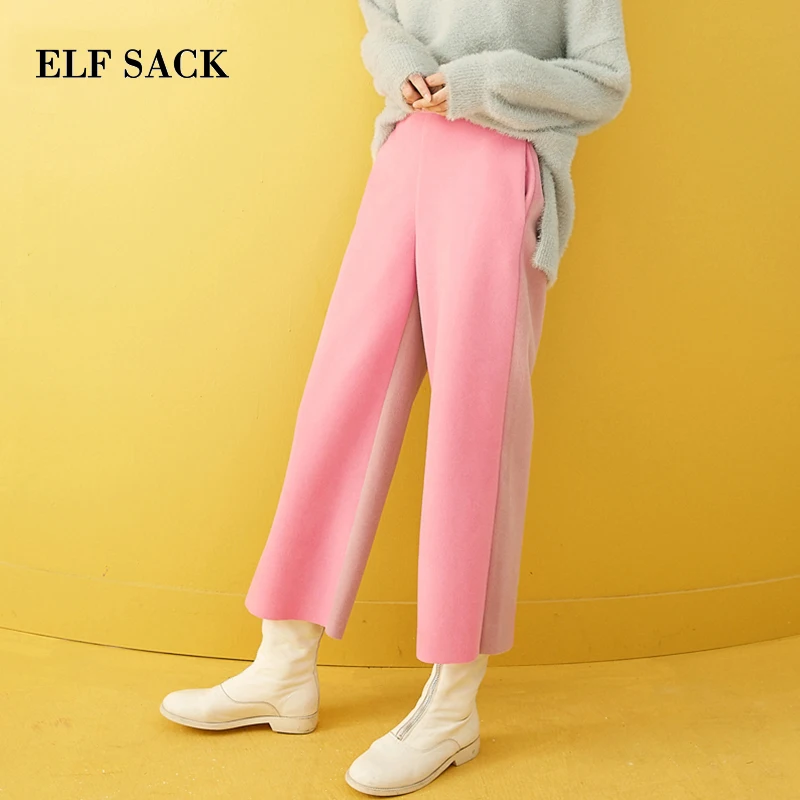 Женские брюки ELFSACK повседневные однотонные широкие до щиколотки на плоской