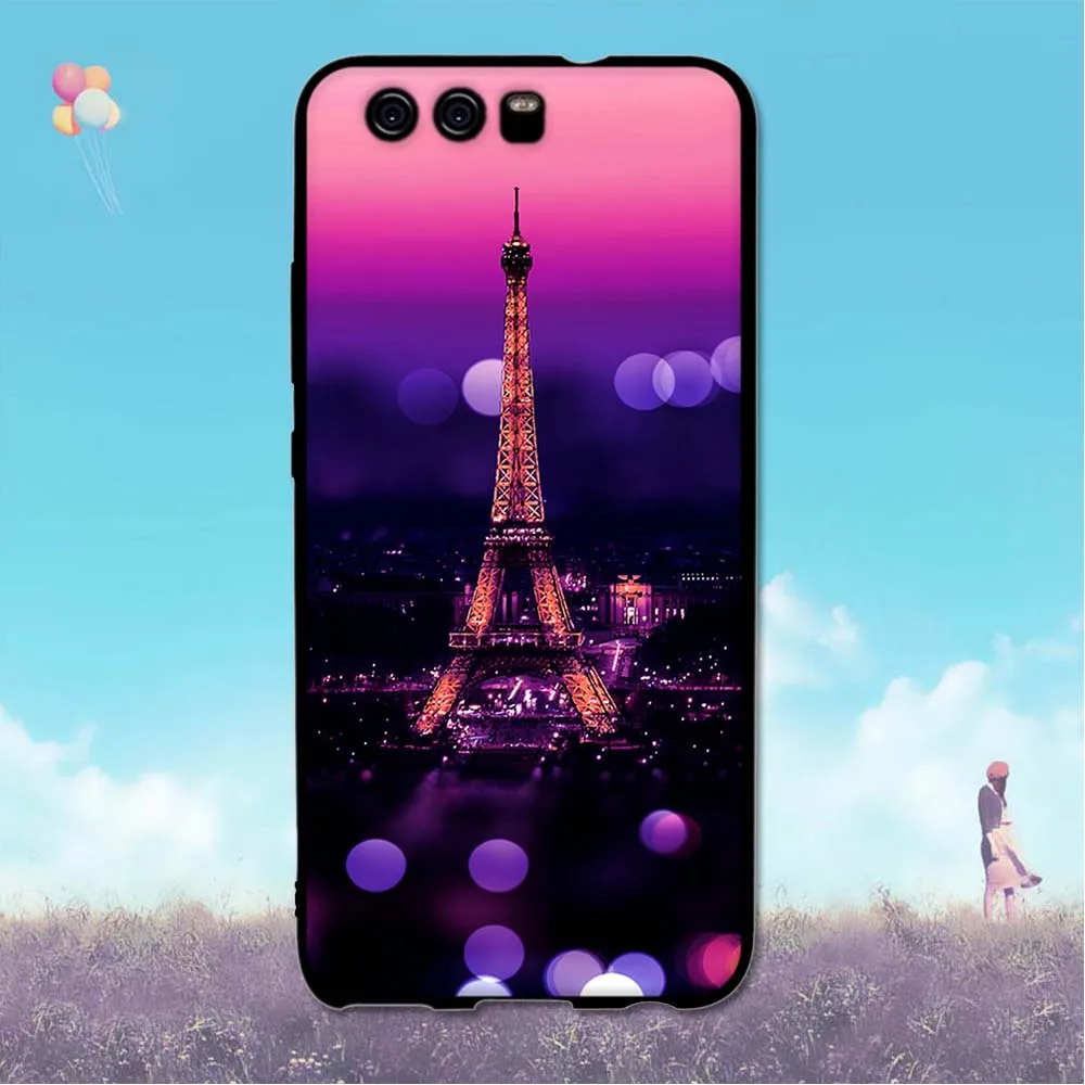 Чехол для huawei P10 силиконовый чехол телефона Funda P 10 задняя крышка мягкий TPU черный 3D