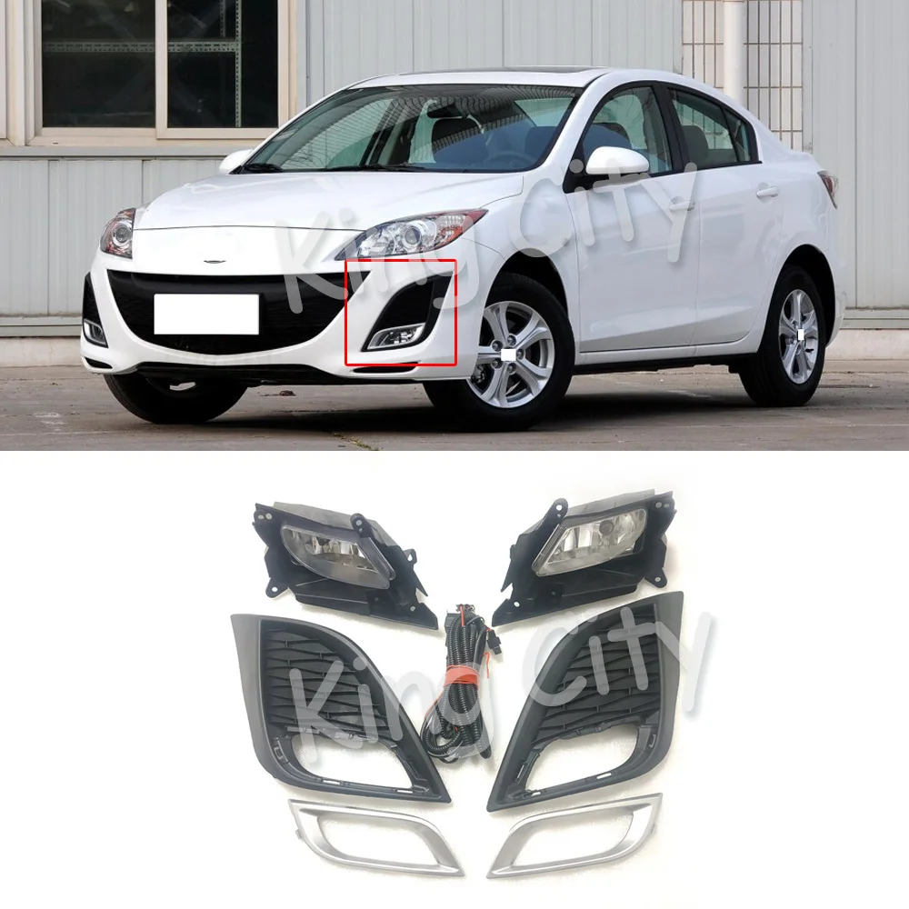 CAPQX 1 комплект для Мазда 3 Мазда 3 10-15 передний бампер DRL Дневной ходовой светильник противотуманный светильник противотуманная фара рамка с комплектами жгутов