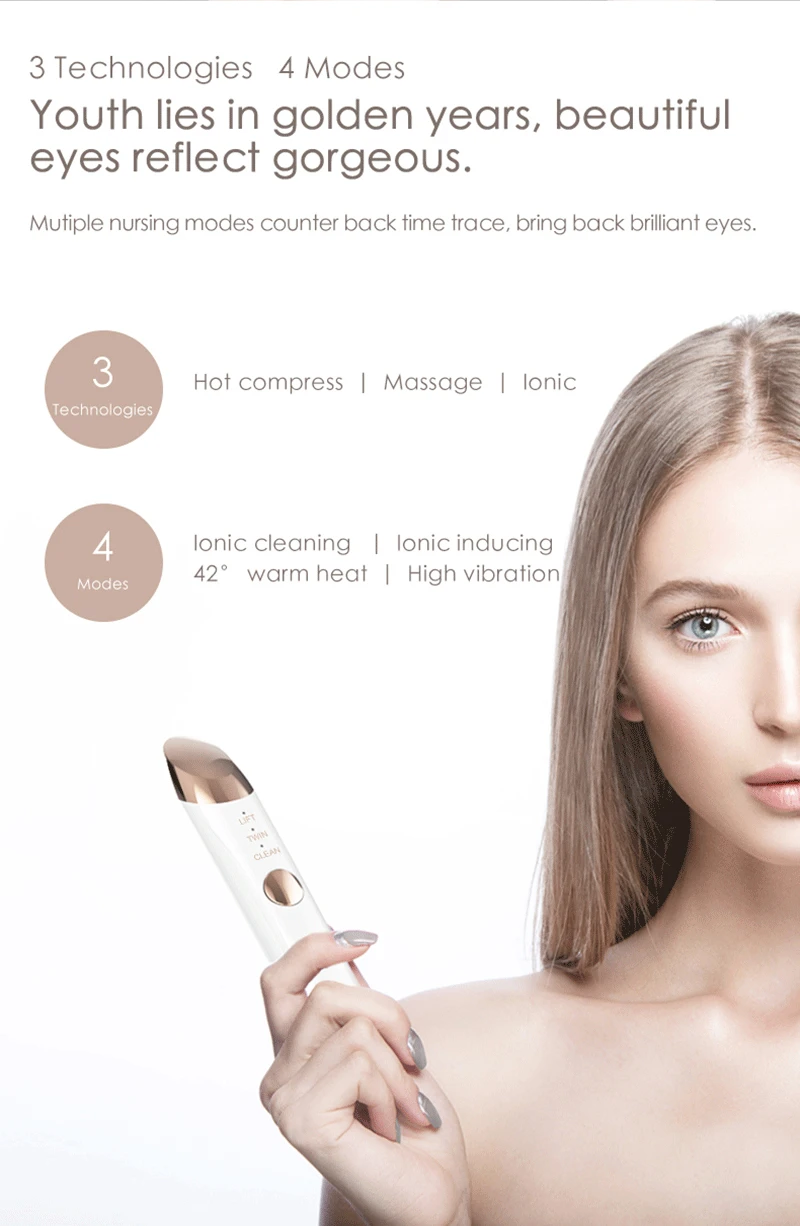 PRETTYME Электрический массажер для лица ионный ремонт морщин Активный Уход за кожей Инструмент Электроника уход за кожей лица инструмент