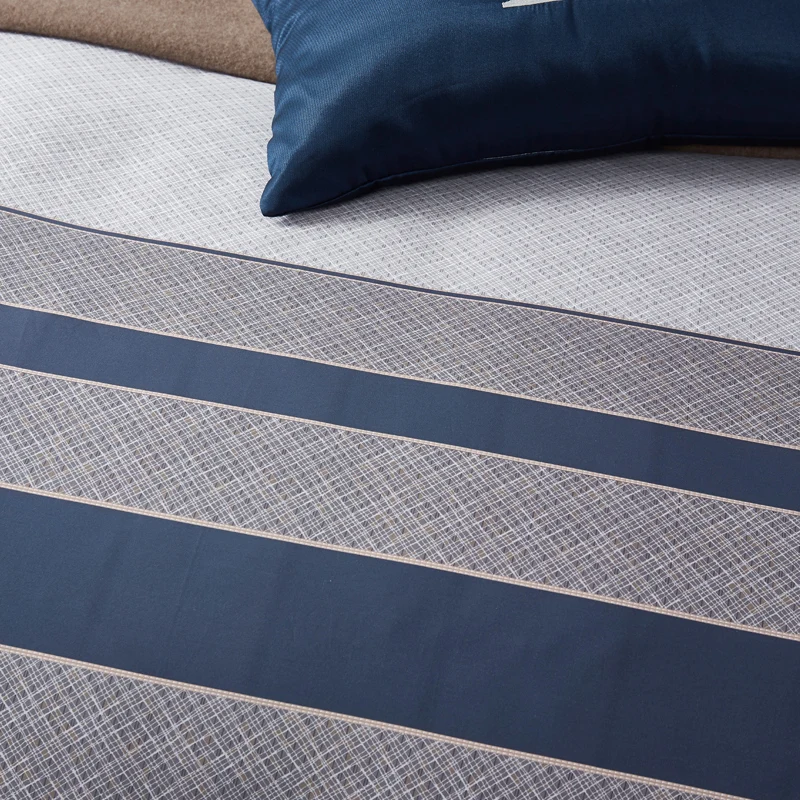 

Luxury 60S Business Style 4 Piece Bedding Sets 100% Egyptian Cotton Stripe Print Bed Linens Queen King Size Double Home Textiles