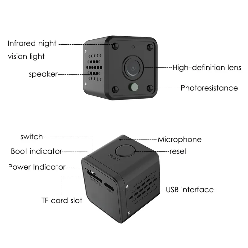 

720P HD WIFI Mini IP Camera Night Vision Motion Detect Mini Camcorder Loop Video Recorder Built-in Battery Body Cam