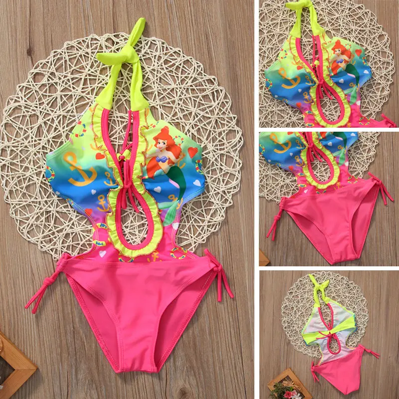 2019 для детей малышей девочек выдалбливают Одежда заплыва костюм мультфильм