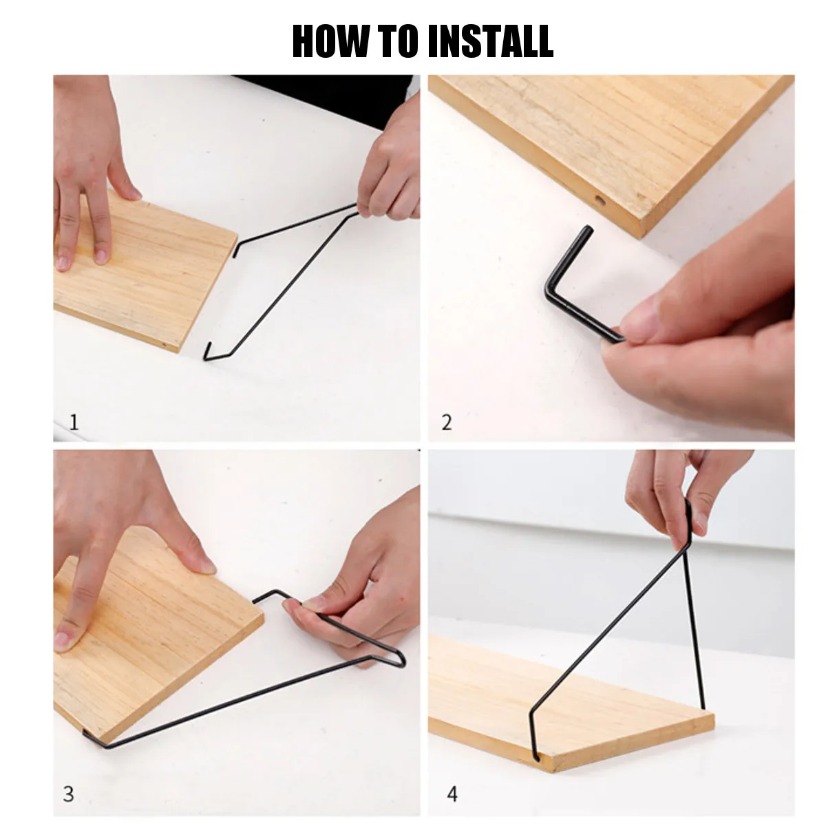 Однотонная деревянная настенная полка железная для ванной комнаты спальни