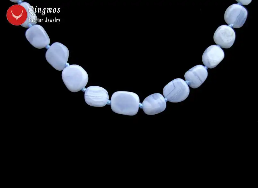Модное синее кружевное ожерелье Qingmos для женщин с 8 10 мм БАРОККО натуральные синие