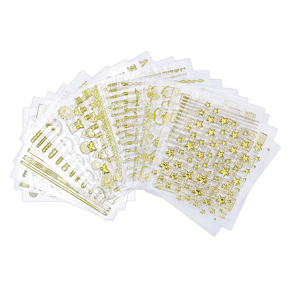 NL44-30pcs 24/30pcs жидкость для Стикеры s 3D Nail Art Наклейки на клею, Стикеры Star/Ювелирные изделия/геометрический дизайн ногтей Стикеры слайдер Фольга - Цвет: NL44-30pcs