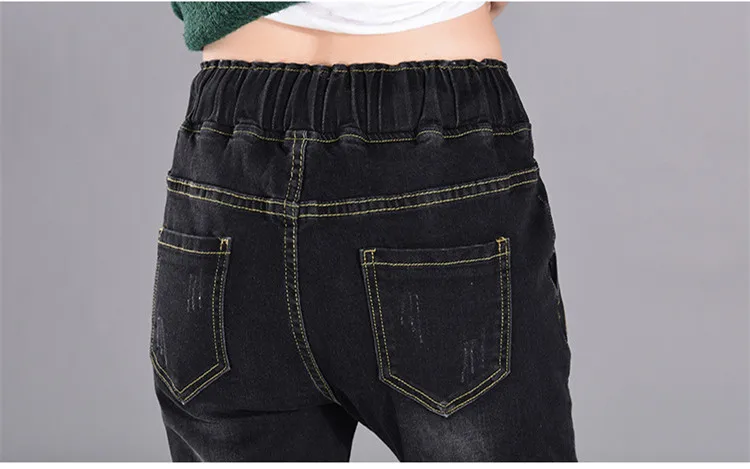Женские джинсы, теплые, большие размеры, 5XL, зимние, флисовые, befree, брюки, женские, с высокой талией, эластичные, вельветовые, утолщенные, свободные, джинсы для мам