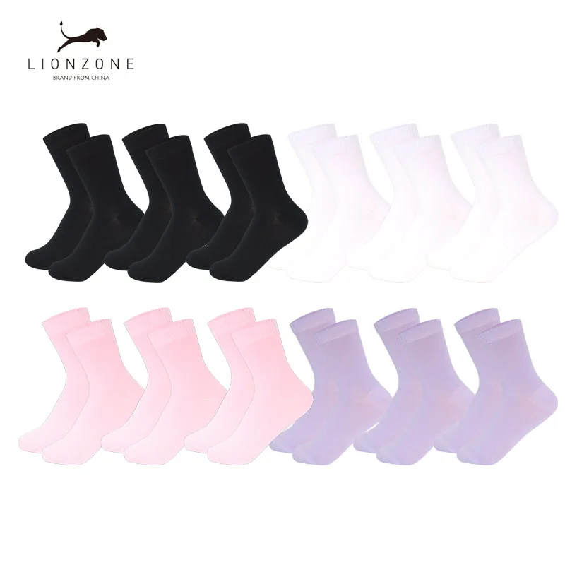 Mix-12Pairs-2 LIONZONE 12 пар/лот, платье, бамбуковые носки для женщин, чистый цвет, мягкие дышащие женские носки из конопляного волокна, упаковка+ Бесплатный подарок - Цвет: Mix-12Pairs-2