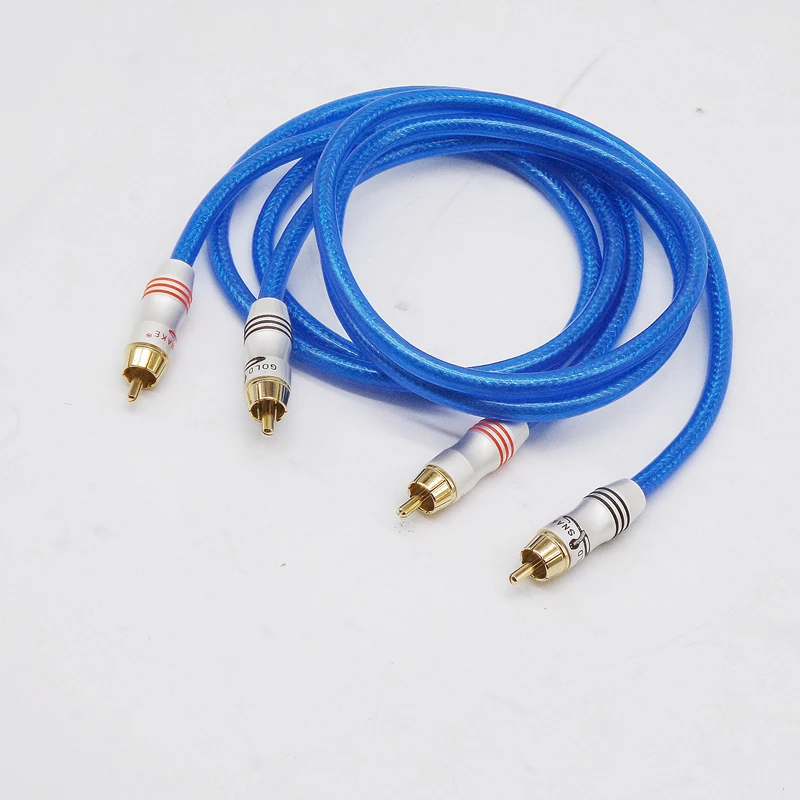 Двойной защитный щит из синей фольги ручной работы 1 м 2 3 аудиокабель RCA на Hi-Fi для