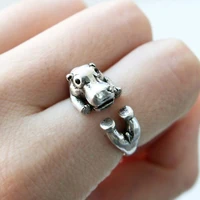 2022 fashion antique sliver rings for men and women unisex vintage retro adjustable hippo bagues femme animal ring495