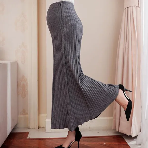 Серый Вязаный юбка для беременных эластичный пояс живота средства ухода за кожей для будущих мам юбки женщин низ беременных осень для - Цвет: Серый