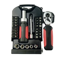 40pcsset combination maintenance tools ratchet adjustable wrench sockets screwdriver bits kit household repair spanner