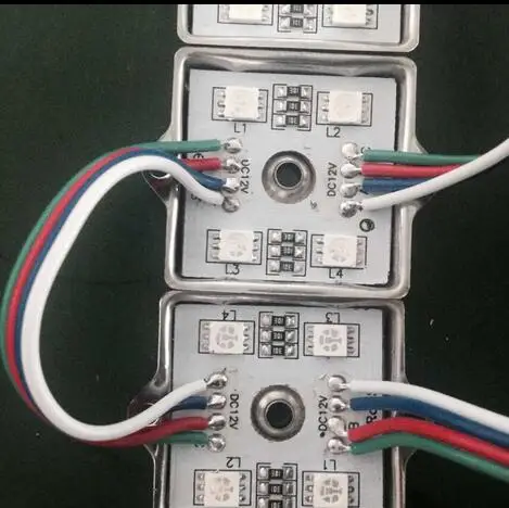 

Waterproof RGB 5050 SMD LED Module 4 LEDs Light Colorful Backlight for signage/letters 12V 100pcs/lot