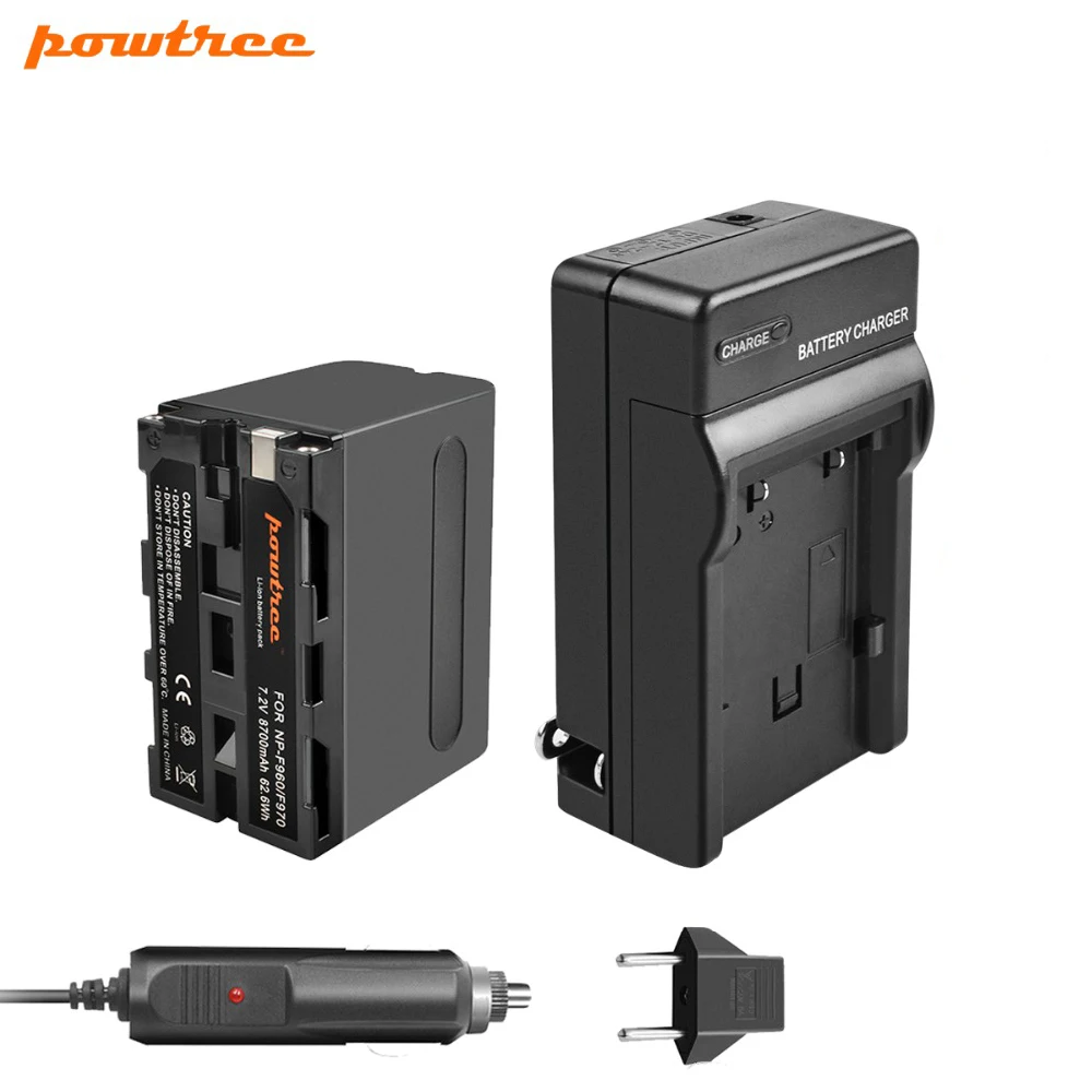 Powtree для Sony 7 2 V 8700mAh NP F960 F970 батарея + зарядное устройство Замена F950 F750 PLM 100 CCD