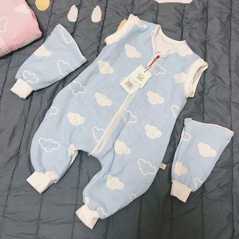 MMKIDS/детское одеяло пижамы на молнии хлопковые зимние с раздельными рукавами для