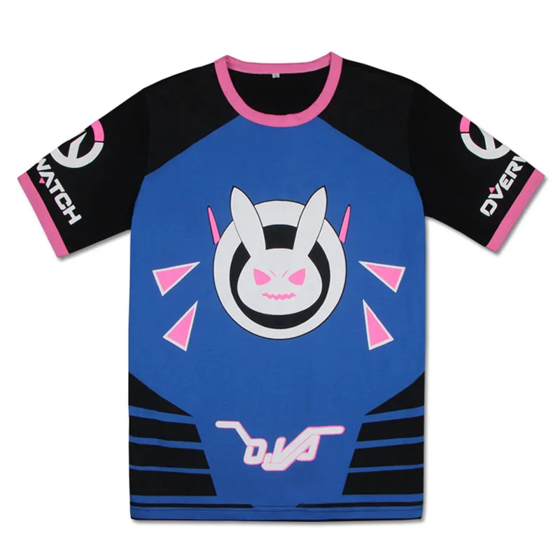Новинка модная футболка для косплея по мотивам игры OW D.VA Rabbit Dva футболки с