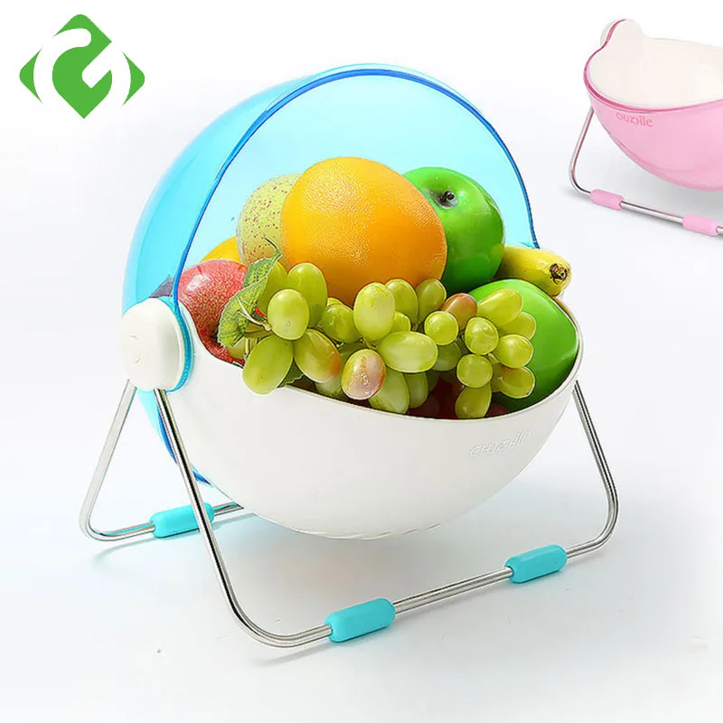 

Корейская креативная кухонная корзина для слива фруктов и хранения, корзина для хранения двойного назначения, кронштейн из нержавеющей стали АБС, популярное украшение стола