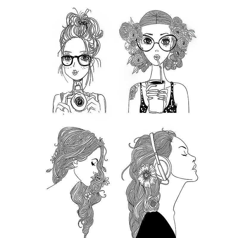 AZSG Free Life Girl Silicone Clear Stamps/Seal For DIY Scrapbooking Decorative Card Making Craft Fun Decoration Supplies | Дом и сад