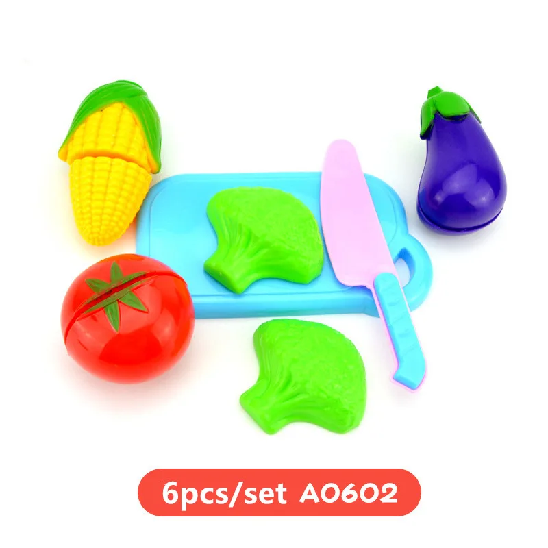 6pcs Vegetable 8 шт./компл. детей Кухня ролевые игры, игрушки для резки фруктов и овощей, Пособия по кулинарии миниатюры еды играть, обучающая игрушка для детей, для девочек - Цвет: 6pcs Vegetable