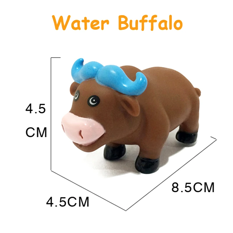 water buffalo 1 шт милые животные мягкие резиновые детские Игрушки для ванны поплавок сжимающий звук ванна, бассейн для детей водные игрушки для детей мальчиков и девочек - Цвет: water buffalo
