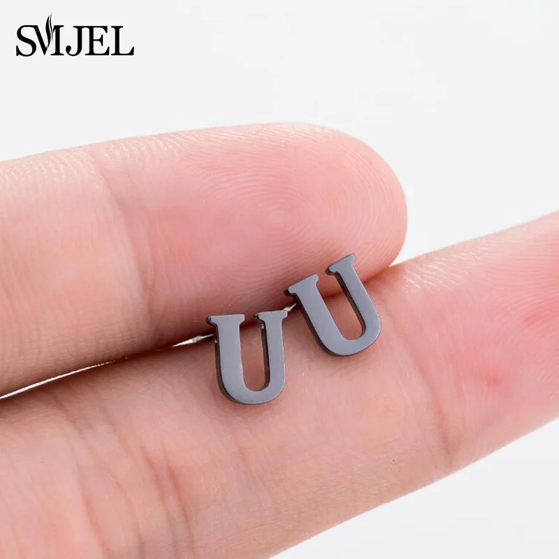 SMJEL, маленькие серьги с буквенным принтом х для женщин, A-Z, алфавит, серьги-гвоздики, ювелирные изделия, личные свадебные серьги, Букле д 'Орель