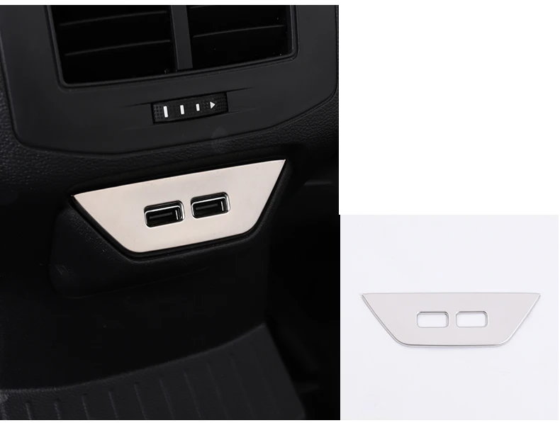 Lsrtw2017 нержавеющая сталь автомобиль Подлокотник задний usb-порт Панель Планки для volkswagen t-roc