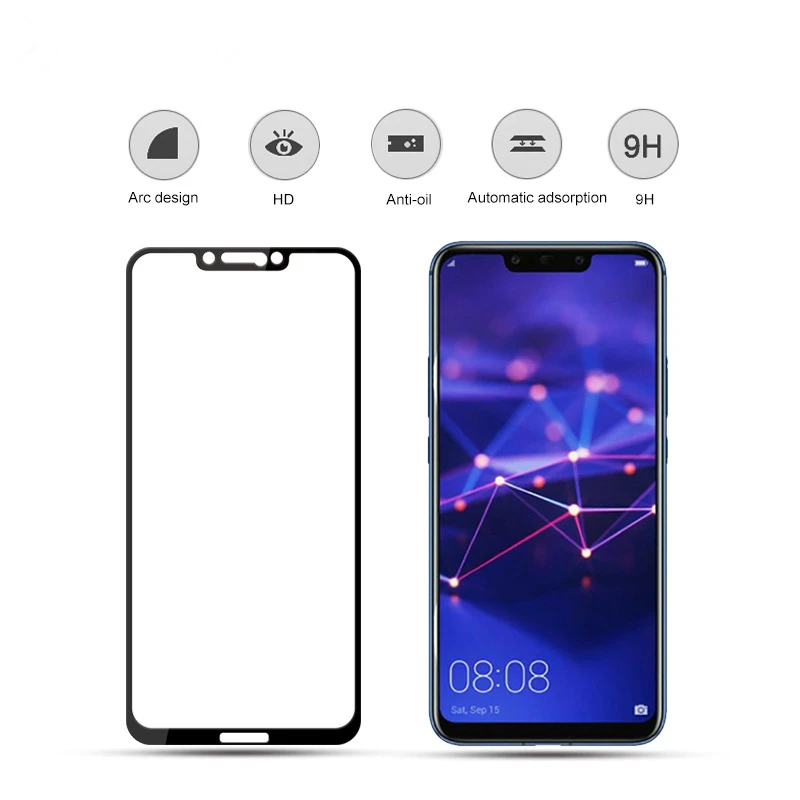 KIYLCZXYCM для huawei Коврики 20 lite жесткий диск 2.5D 9h Arc край Полный Экран протектор