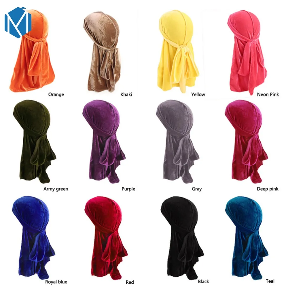 Унисекс Мужская и женская дышащая бандана шапка бархатная Durag Doo RAG длинный хвост