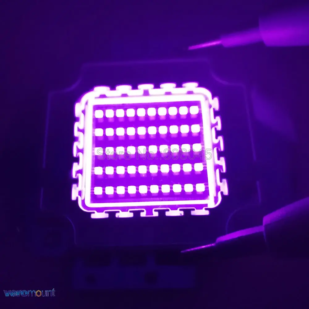 50 Вт УФ фиолетовые светодиодные ультрафиолетовые лампы чипы 365nm 380nm 395nm 420nm