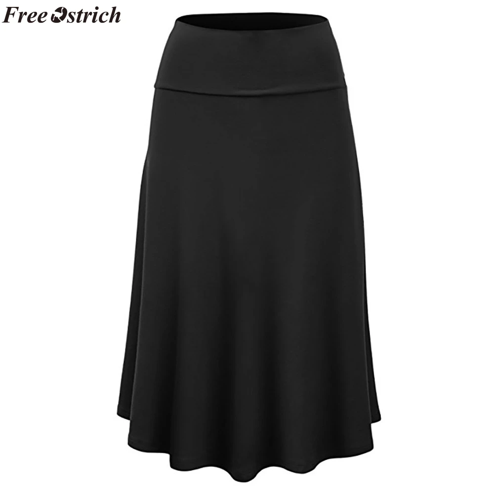 Женская длинная юбка FREE OSTRICH faldas mujer moda однотонная плиссированная размера плюс с