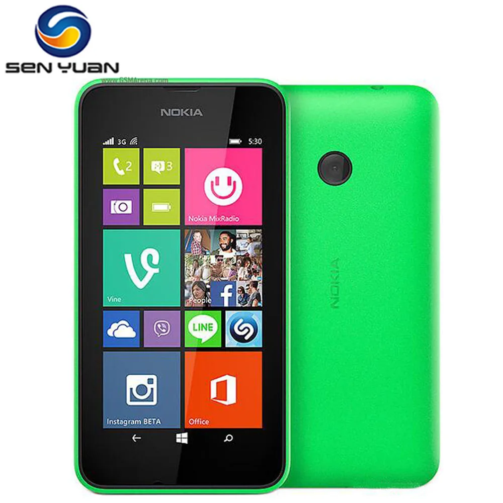 Оригинальный разблокированный телефон Nokia Lumia 530 4 ядра Гб ПЗУ 512 МБ камера 5 Мп 3G Wi-Fi