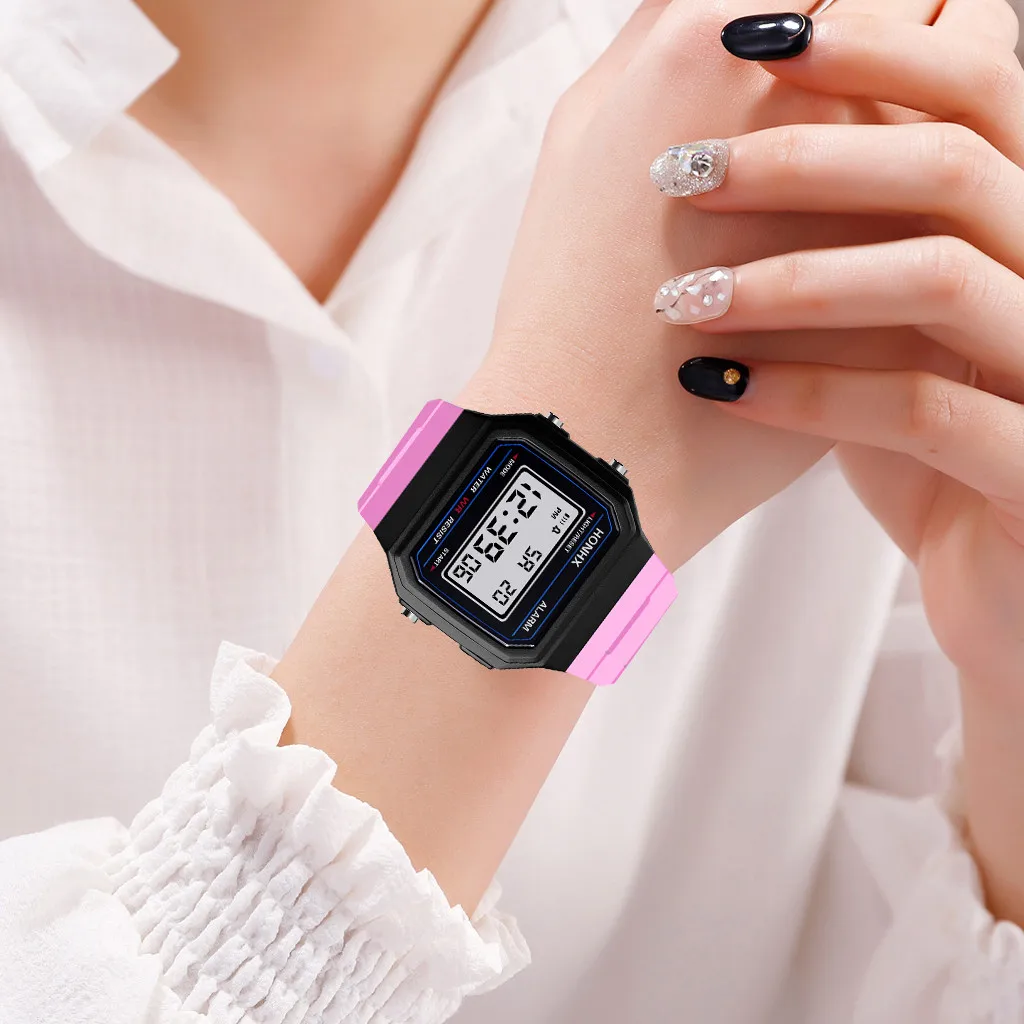 Reloj mujer женские часы повседневные водонепроницаемые цифровые аналоговые светодиодный светильник руки резиновый Будильник наручные часы relogio feminino