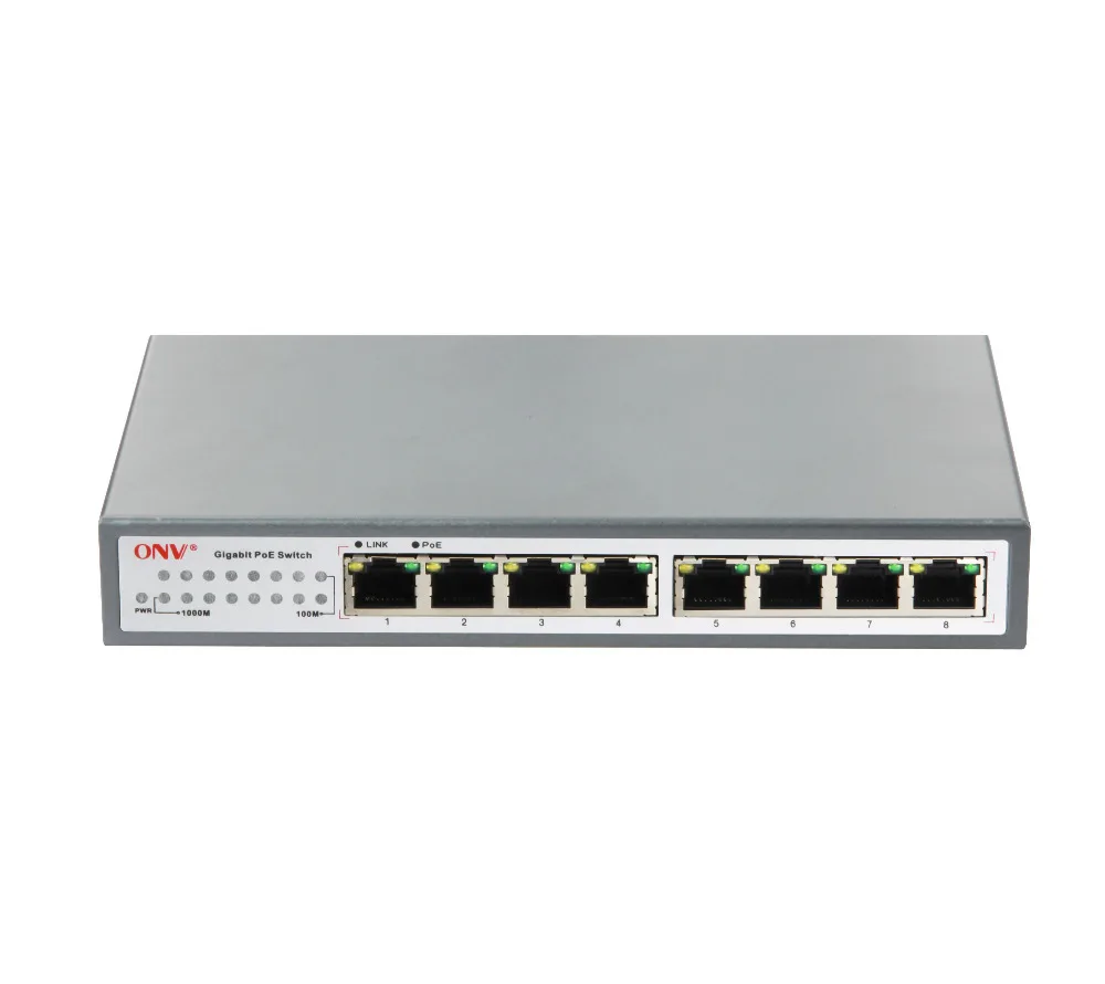 

8-Port Gigabit PoE Switch with 4 Gigabit PoE Ports PoE Port Power Can be up to 30W(IEEE802.3at Standard)