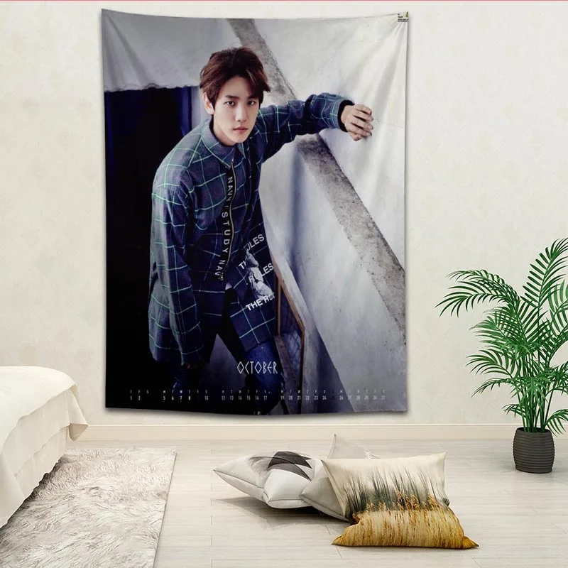 EXO BAEK HYUN гобелены для гостиной спальни настенный гобелен Ретро Декор дома Йога