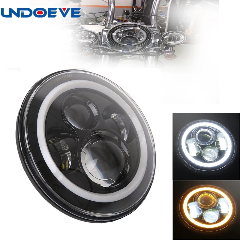 1 шт. 7 дюймов светодиодные фары Halo Круглый для Jeep Wrangler JK TJ LJ 1997 2017 Hummer H1 H2 led healiss